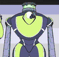 Two variants of giant, robotic soldiers that were named the Petrula Secruity Droid Units. PSD Units for short. Besides an anonymous figure is a version closer to their size, sportings a round humanoid body that's navy blue with light green in the middle and white lines. In place of a head are three cameras on each side of its chest, with on arm replaced with a submachine gun and the other large and thick, similar to a convery belt in its shape. Besides that is a larger version of it, now sporting two large arms, a head-like piece for the cameras, and a canister on its back for... Something. Capturing and containment perhaps?
