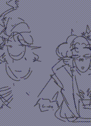 A simple 3 panel comic of Zephyr & Val point towards each other, recreating the Spider-Man point meme, at a Halloween party. People around them happen to be complaining about the lack of a DJ, making the party boring. The two men hear this with surprise, before looking towards each other knowing exactly what to do, with Zephyr pulling out his pan flute as Val starts to summon his Bard Discs.