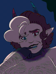 Val's sona getting eaten out by Halsin, both naked in a forest at night time.