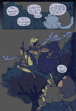 Leo and Val's masculine sona Behind them is a city skyline, bathed in reds and dark blues.