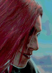 Ry'denn is hunching over to get nice and close to Sh'r'kon's face, the two smiling at one another.